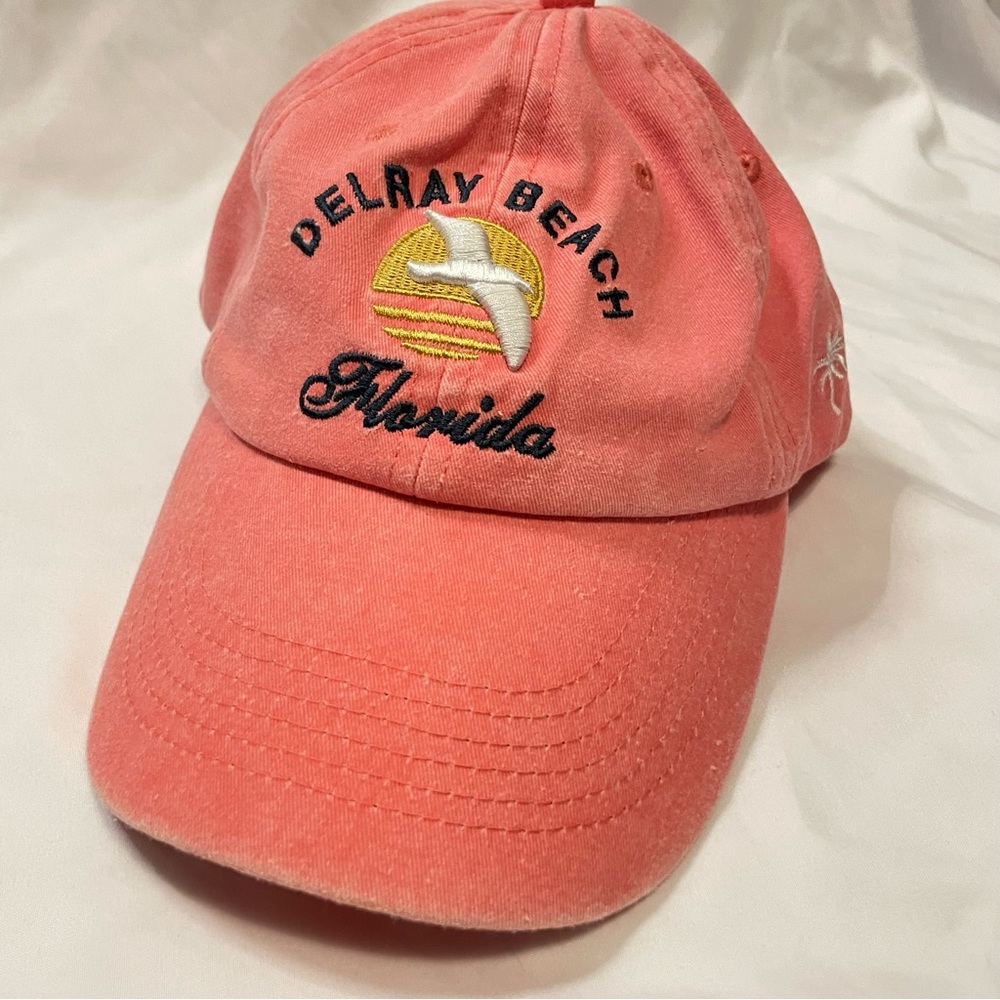 Delray Beach FL coral baseball hat ☀️